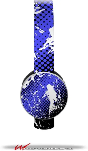 Halftone Splatter White Blue Decal Style Skin (fits Sol Republic Tracks Headphones - Headphones NOT Included)