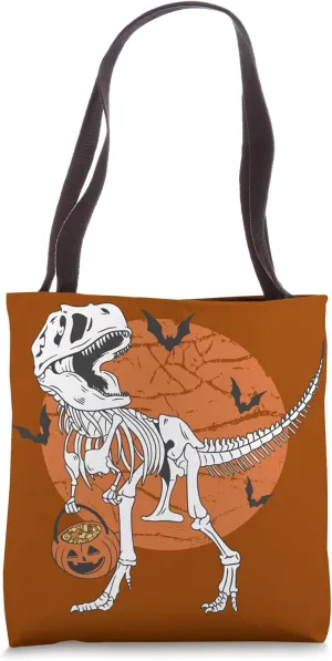 Halloween T-Rex Trick or Treat Tote Bag