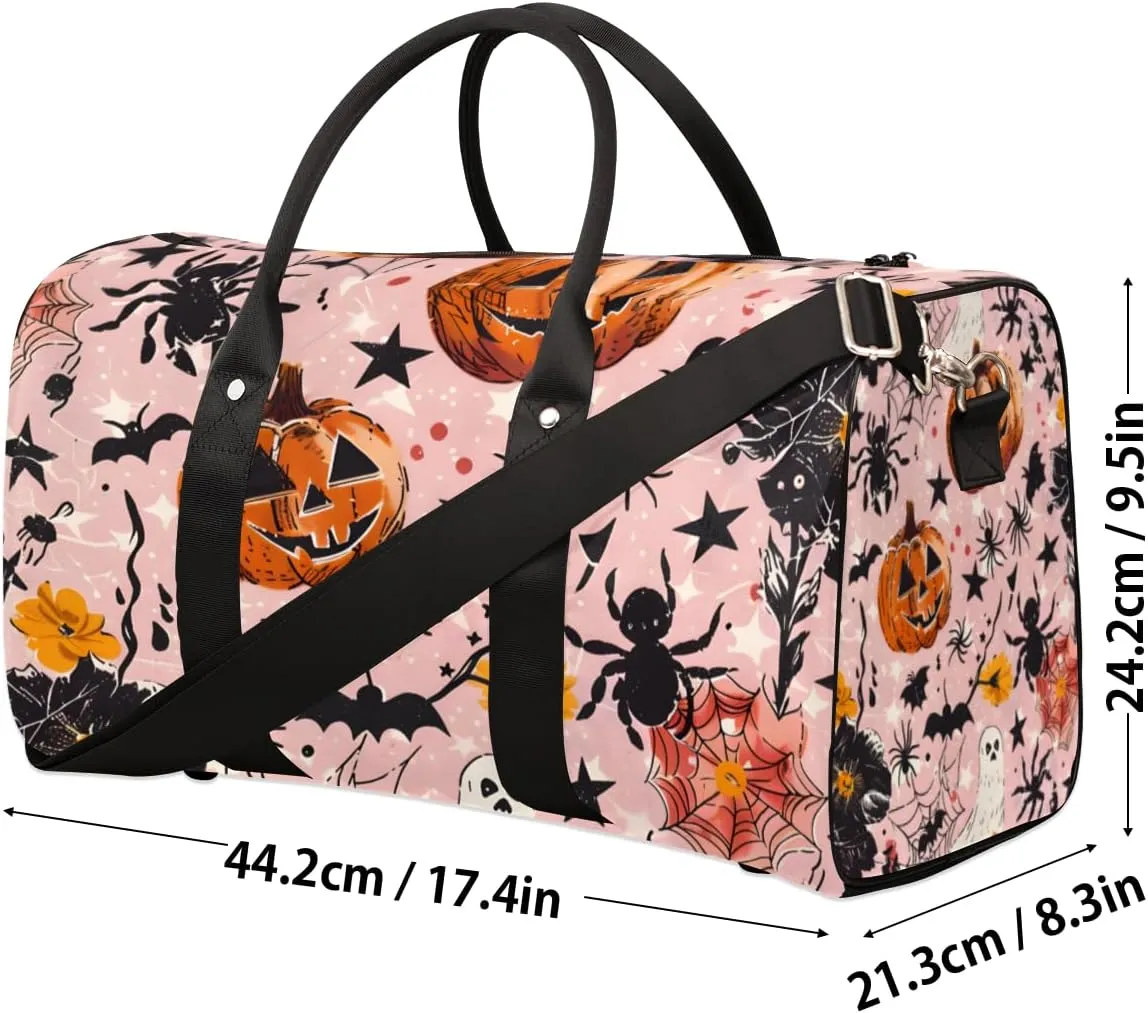 Halloween Theme Travel Duffle Bag for Women Men Gym Duffel Foldable Bag Waterproof Weekender Cool Gothic Duffle Tote