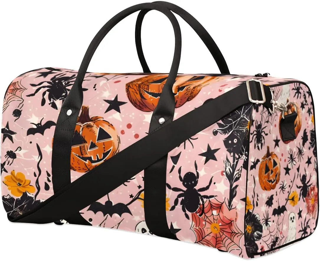 Halloween Theme Travel Duffle Bag for Women Men Gym Duffel Foldable Bag Waterproof Weekender Cool Gothic Duffle Tote