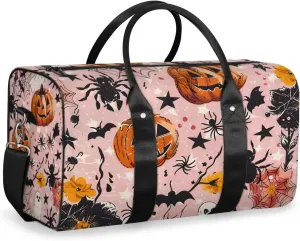 Halloween Theme Travel Duffle Bag for Women Men Gym Duffel Foldable Bag Waterproof Weekender Cool Gothic Duffle Tote
