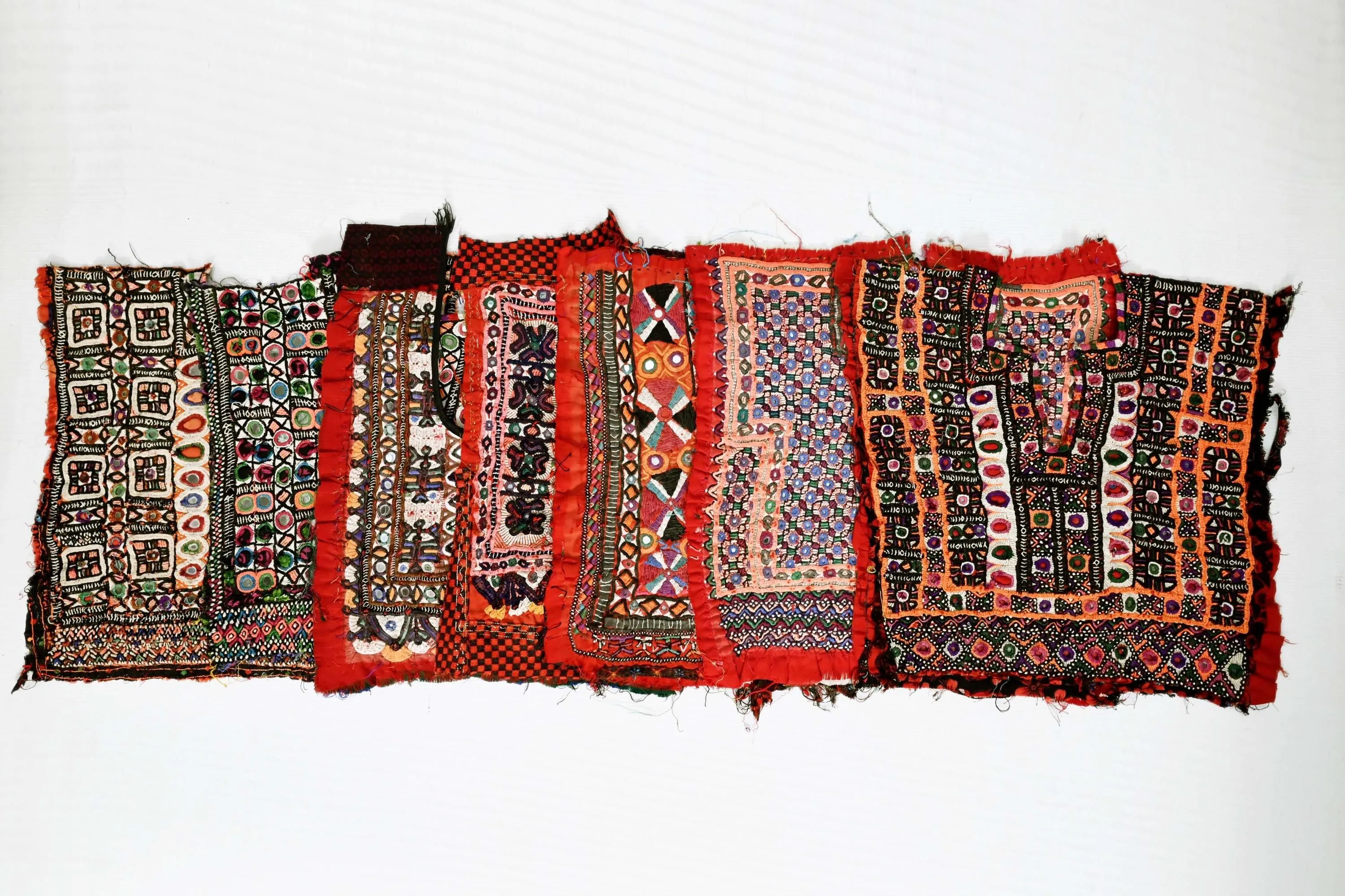 Hand Embroidered New Banjara Neck Yoke, Vintage Kutch Neckline Embellished Indian Tribal Patches for Bags Dress Jacket Boho Cloth Applique