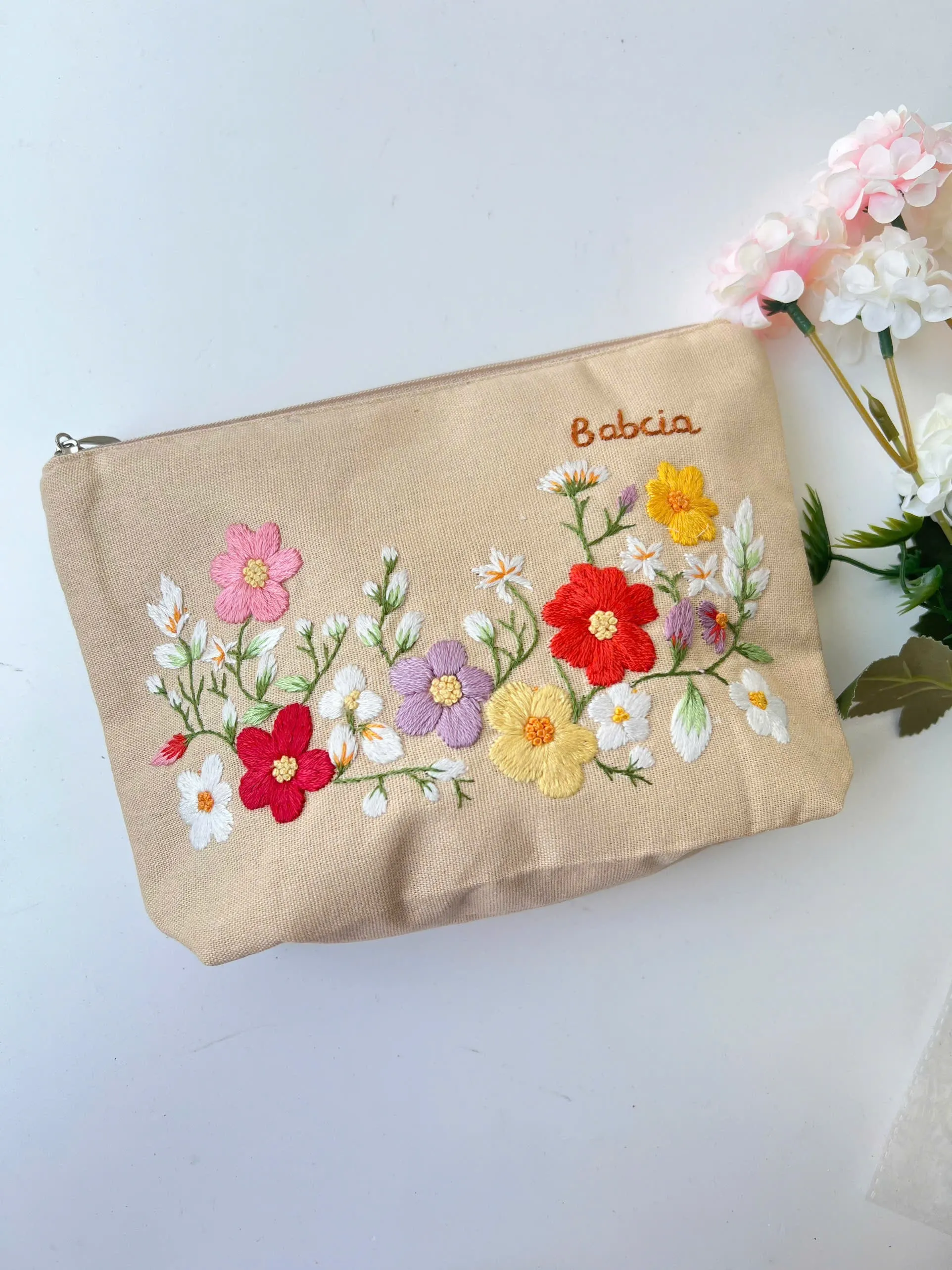 Handmade Floral Embroidered cute makeup bags | Small makeup bag