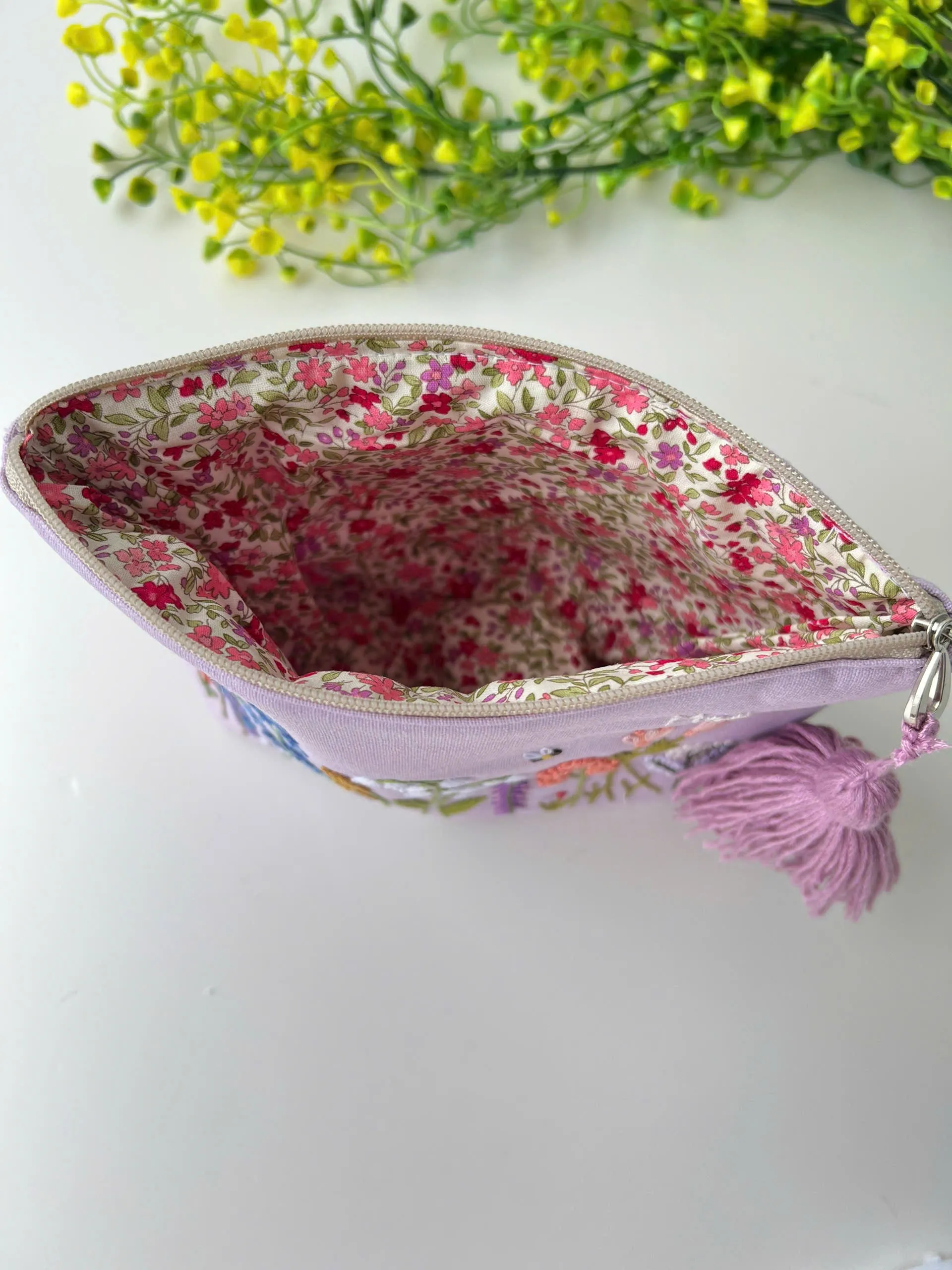 Handmade Floral Embroidered cute makeup bags | Small makeup bag