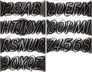 Hardline Products Series 400 Factory Matched 3-Inch Boat & PWC Registration Number Kit, Chrome/Black - CHBKG400