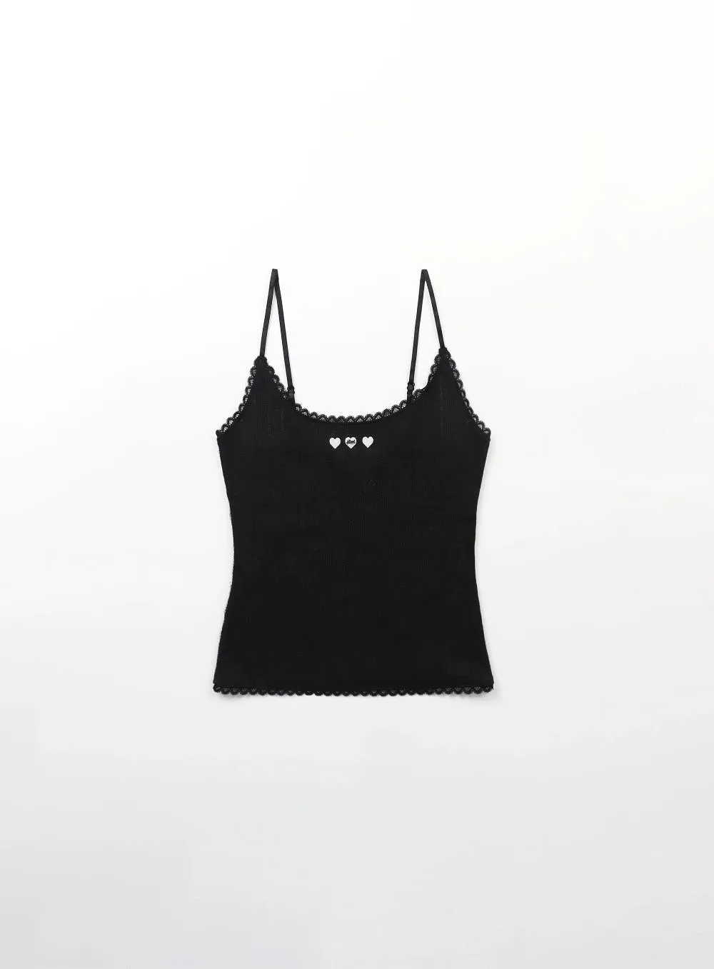 Heart Embellished Lace Camisole