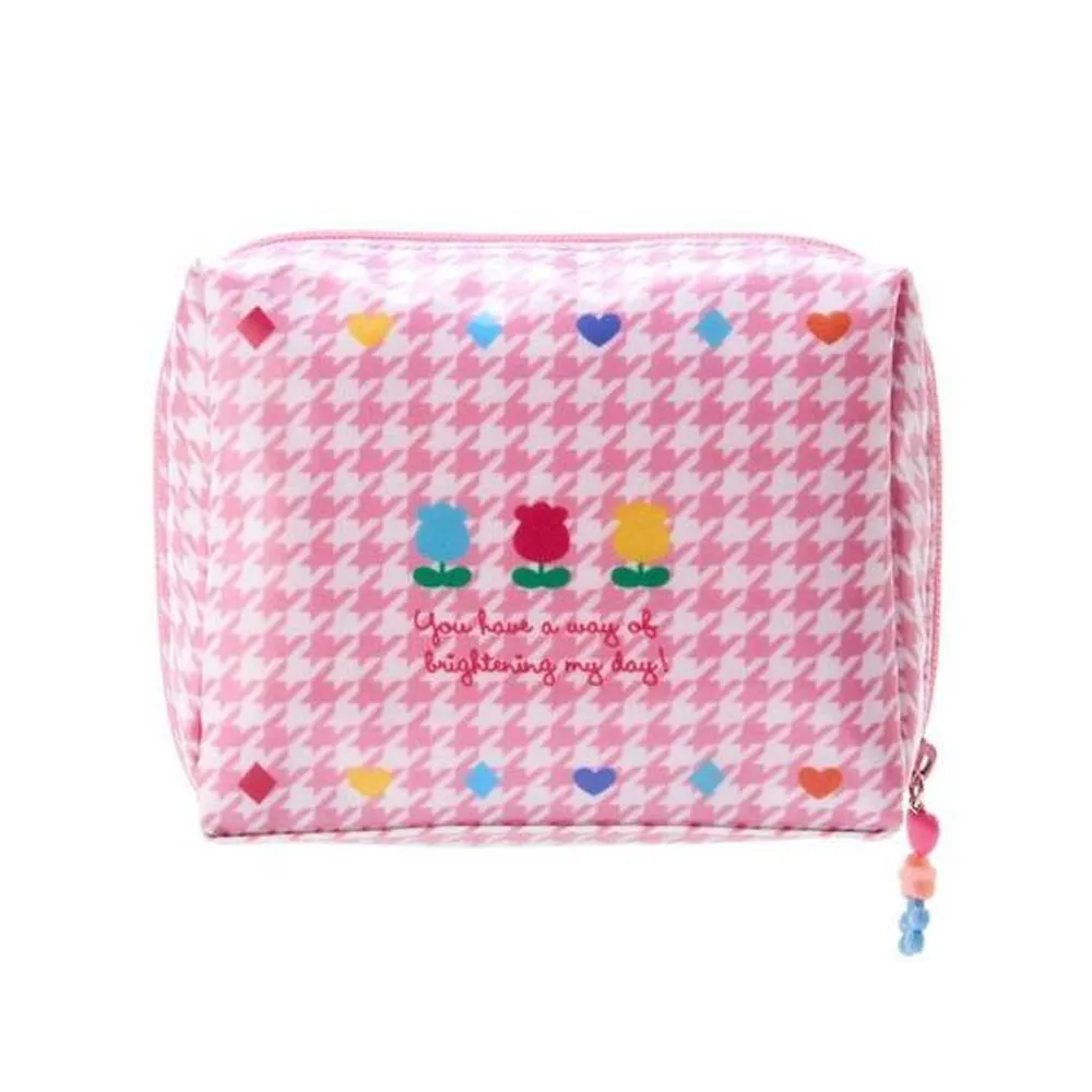 Hello Kitty Pouch :Floral Houndstooth