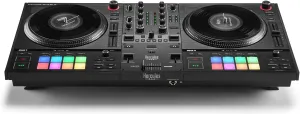 Hercules DJ Control Inpulse T7 2-Channel Beatmatch Guide Comfortable DJ Controller for Serato and Djuced with Braided USB Cable