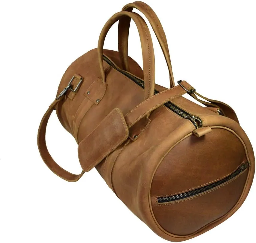 Hide & Drink, Luggage Duffle Bag with Detachable Shoulder Strap, Inner Keyring Holder, Messenger Bag, Travel Bag, Full Grain Leather, Handmade, Single Malt Mahogany