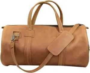 Hide & Drink, Luggage Duffle Bag with Detachable Shoulder Strap, Inner Keyring Holder, Messenger Bag, Travel Bag, Full Grain Leather, Handmade, Single Malt Mahogany
