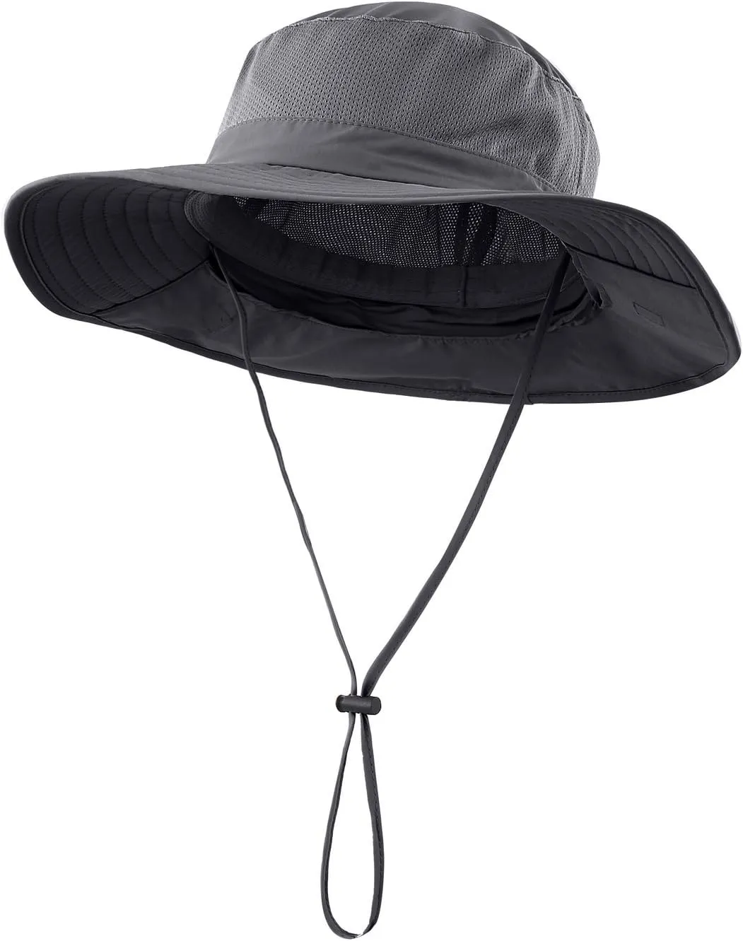 Home Prefer Outdoor UPF50  Mesh Sun Hat Wide Brim Fishing Hat with Neck Flap Sun Hat for Men Women