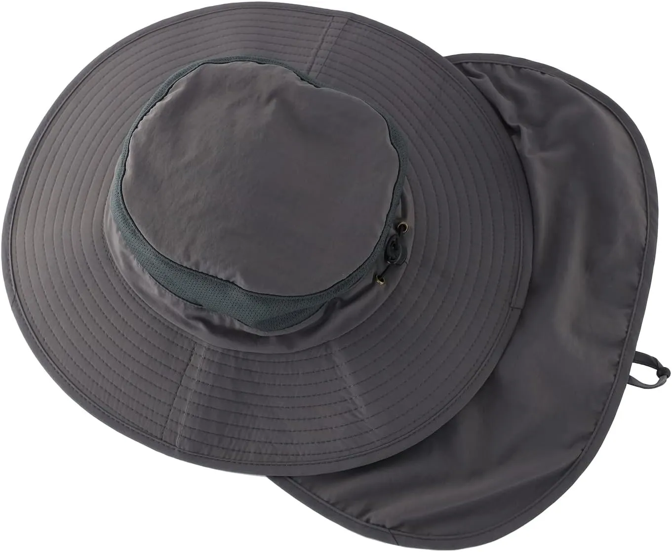 Home Prefer Outdoor UPF50  Mesh Sun Hat Wide Brim Fishing Hat with Neck Flap Sun Hat for Men Women