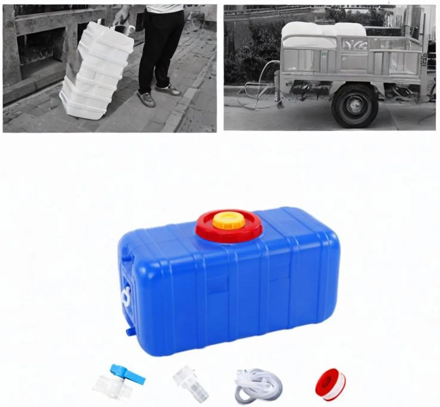 Horizontal Water Tank Drink Dispenser Leakproof Storage Barrel Water Jug for Fishing Backpacking Driving Travel Survival, 75L