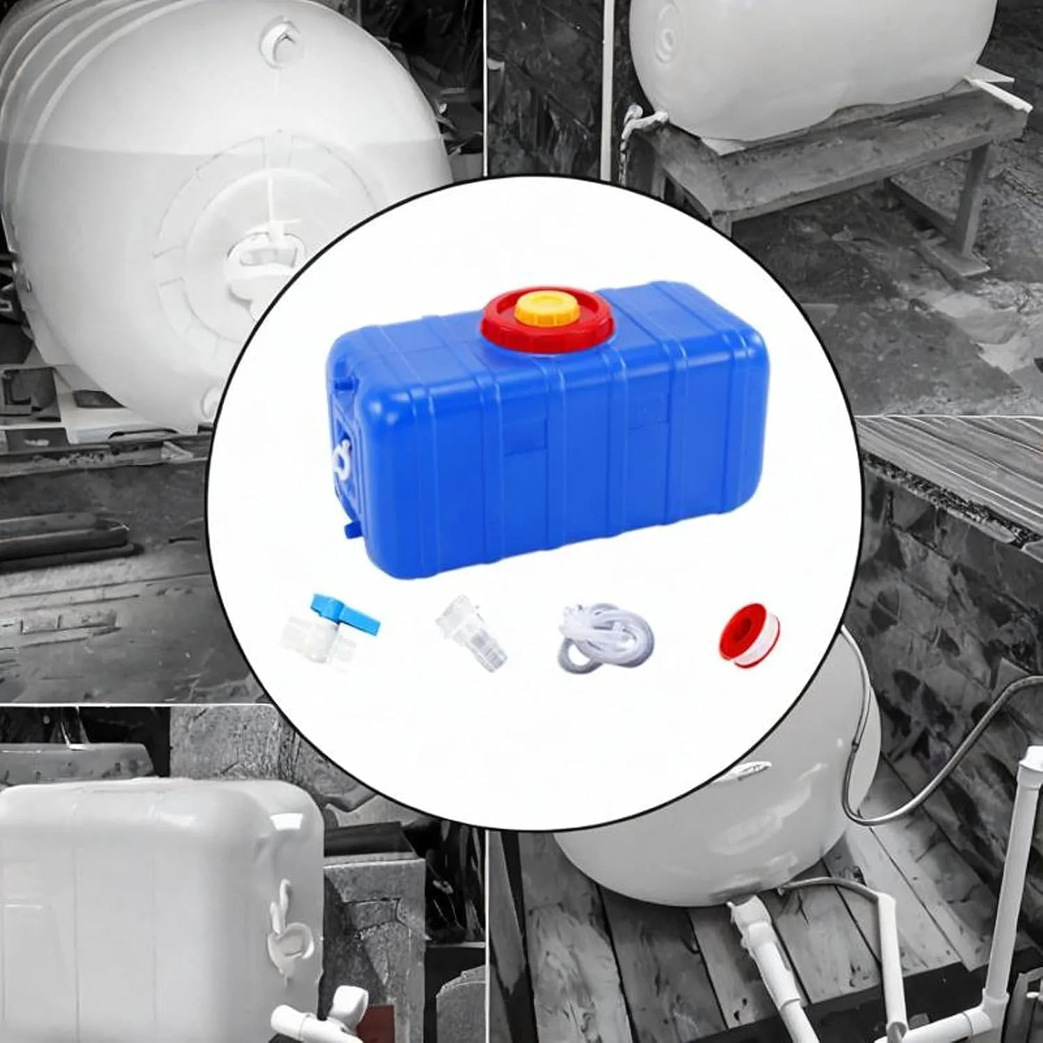 Horizontal Water Tank Drink Dispenser Leakproof Storage Barrel Water Jug for Fishing Backpacking Driving Travel Survival, 75L
