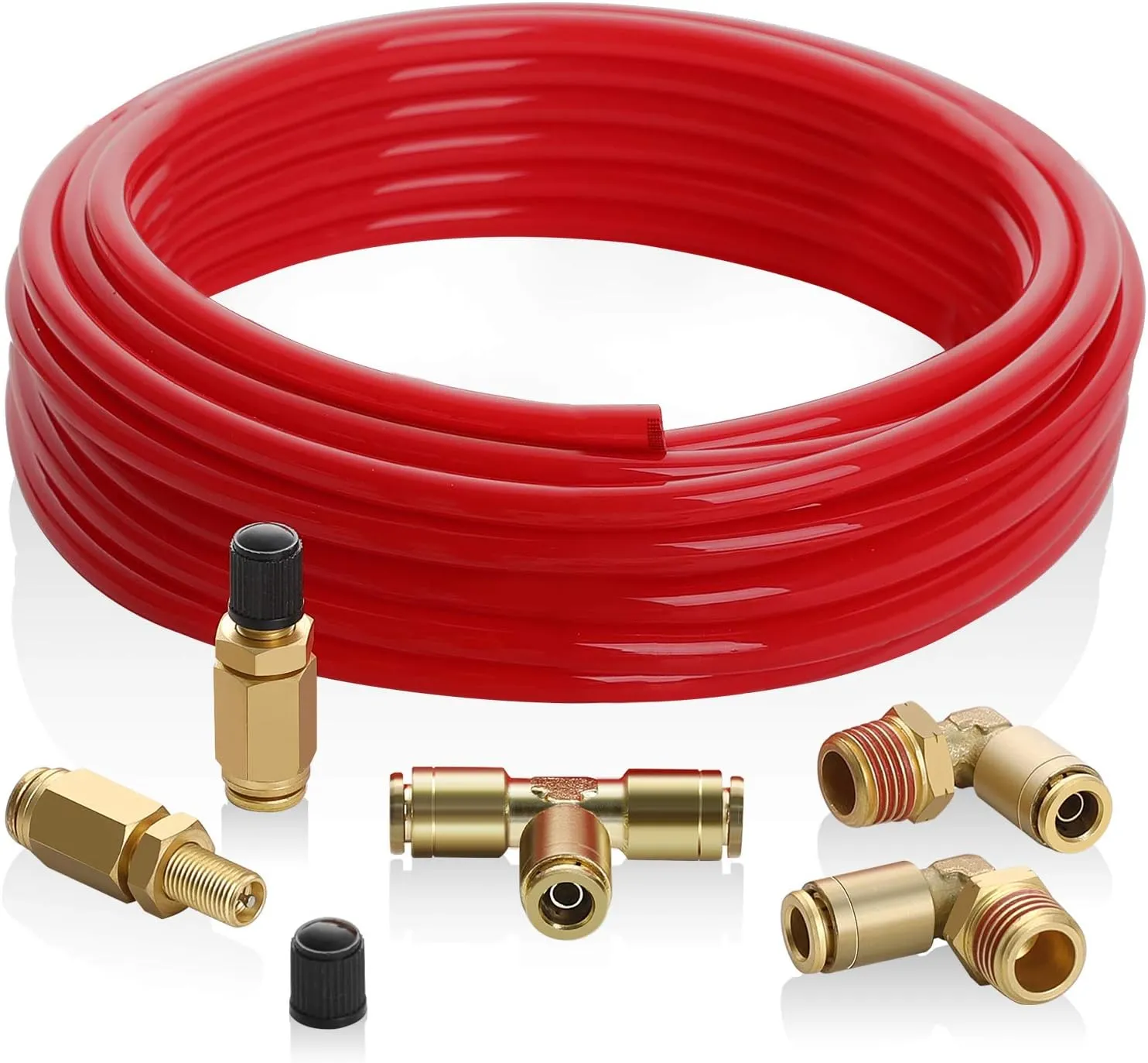 Hromee Air Line Service for Air Spring Suspension with Fittings, Schrader Valves and 20FT Hose Air Bag Replacement Components