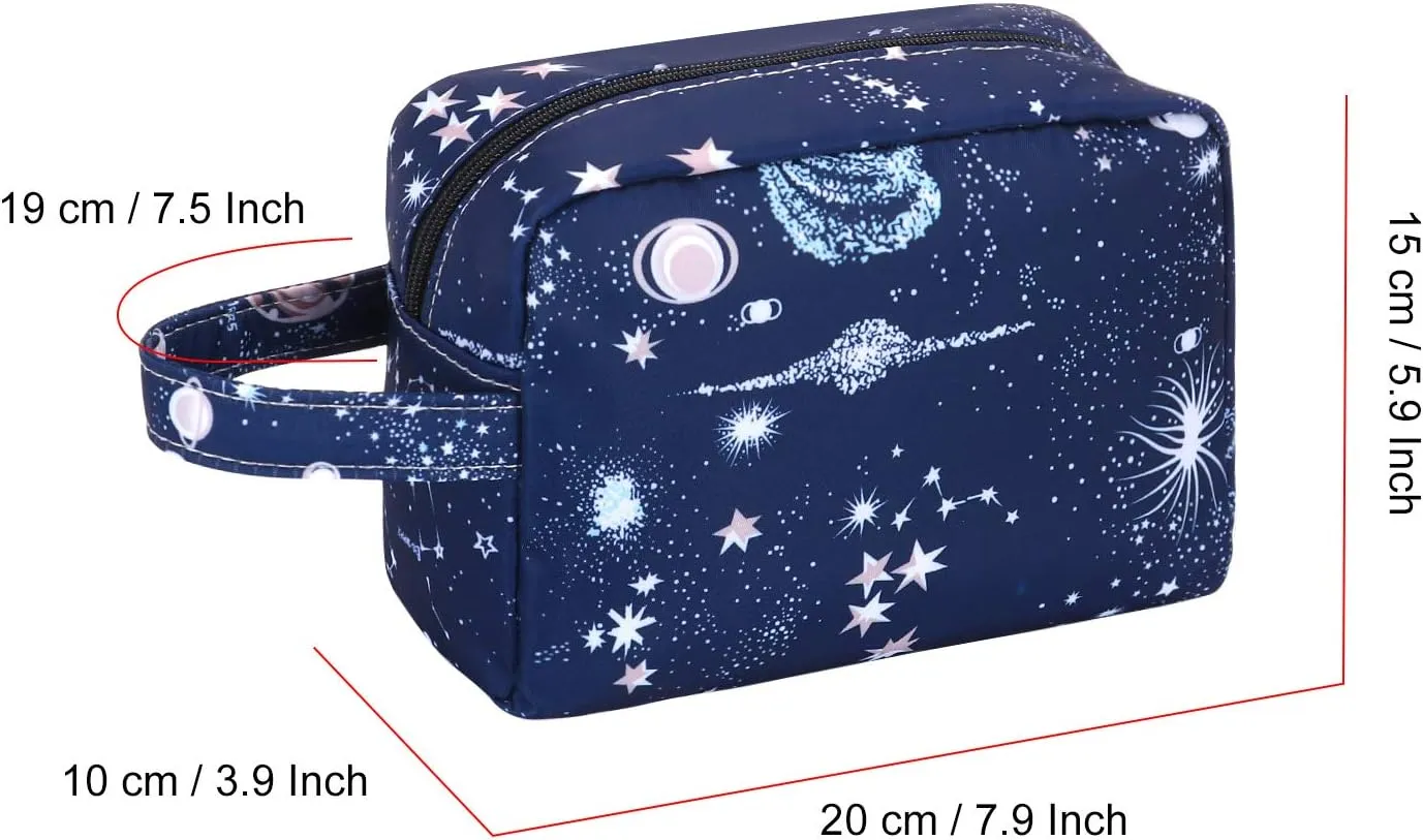 HUA ANEGL Floral Cosmetic Bag - Travel Toiletry Cosmetic Bags for Women Zipper Makeup Pouch Purse Cosmetic Bag Organizer Case