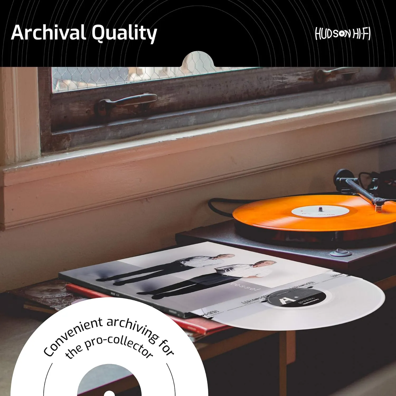Hudson Hi-Fi Anti-Static Vinyl Record Inner Sleeves 100 Pack - Durable Clear Disc Sleeves- Protect Your LP Albums from Scratches, Dust & Dirt - Acid-Free Rice Paper Interior Disc Covers