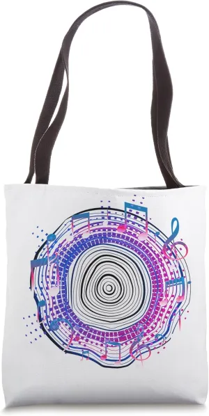 Humorous Vinyl Records Singers Illustration Pun Musician Tote Bag