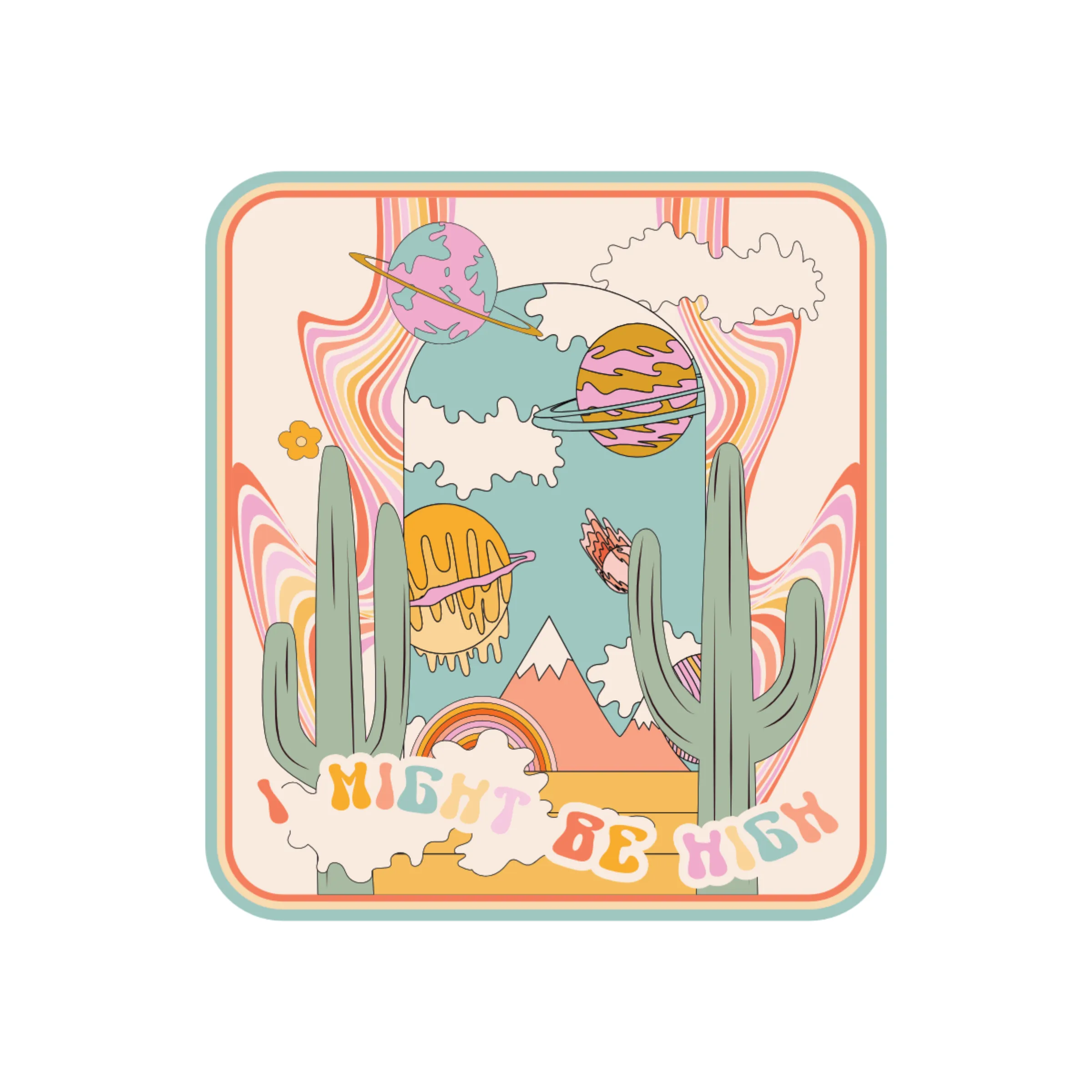 I Might Be High Cannabis Vinyl Sticker