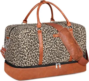 IBFUN Weekender Bags for Women, 21" Weekender Travel Bag, Travel Duffle Bag with Shoe Compartment Carry on Overnight Duffel Bag for Weekend Travel Business Trip