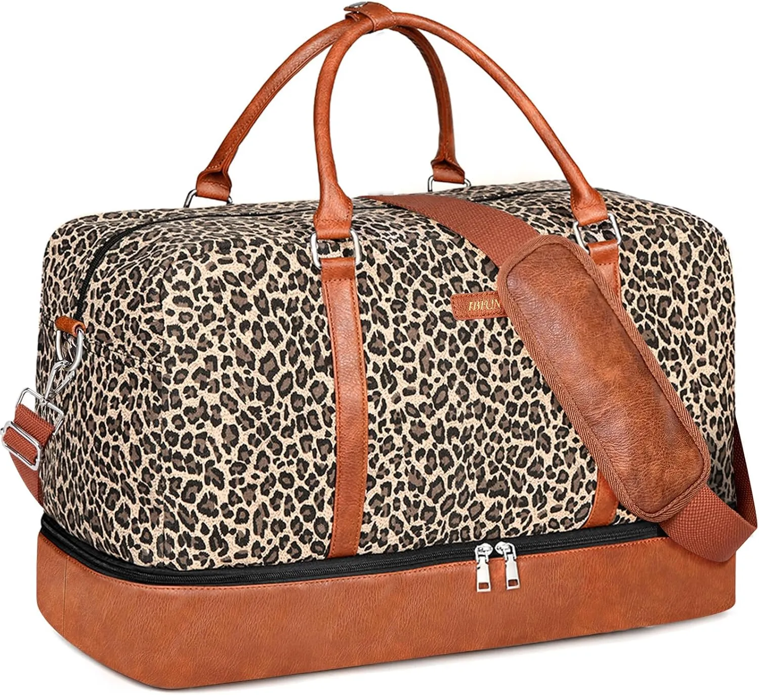 IBFUN Weekender Bags for Women, 21" Weekender Travel Bag, Travel Duffle Bag with Shoe Compartment Carry on Overnight Duffel Bag for Weekend Travel Business Trip
