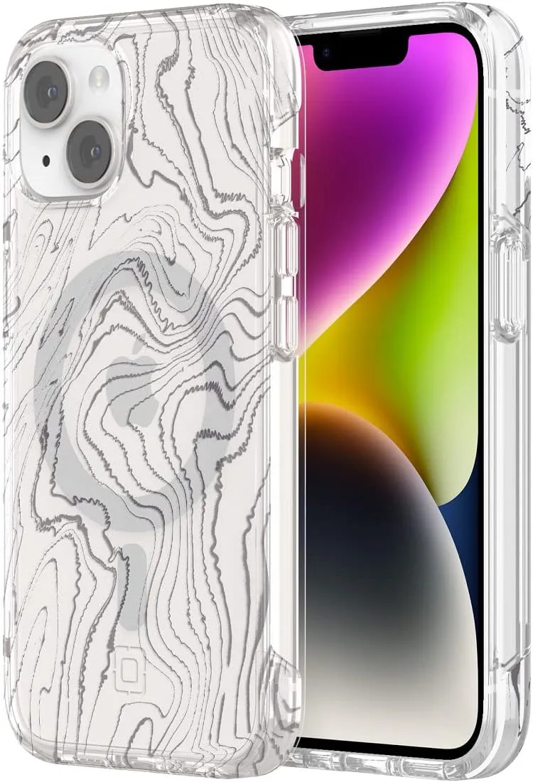 Incipio Forme Series Protective Case with MagSafe for iPhone 14 – Slim Design, Drop Protection, Impact Struts, Scratch-Resistant, Durable and Stylish iPhone Cover – Topographic