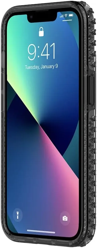 Incipio Grip Case for iPhone 13 – Slim Shockproof Protective Case with Anti-Slip Texture, Scratch-Resistant Finish, 14ft Drop Protection, Wireless Charging Compatible Black/Clear