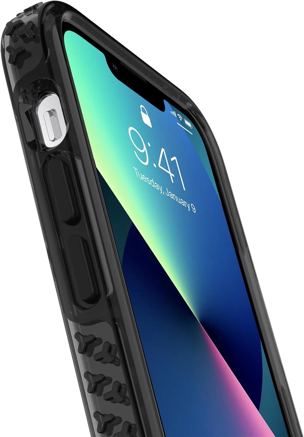 Incipio Grip Case for iPhone 13 – Slim Shockproof Protective Case with Anti-Slip Texture, Scratch-Resistant Finish, 14ft Drop Protection, Wireless Charging Compatible Black/Clear