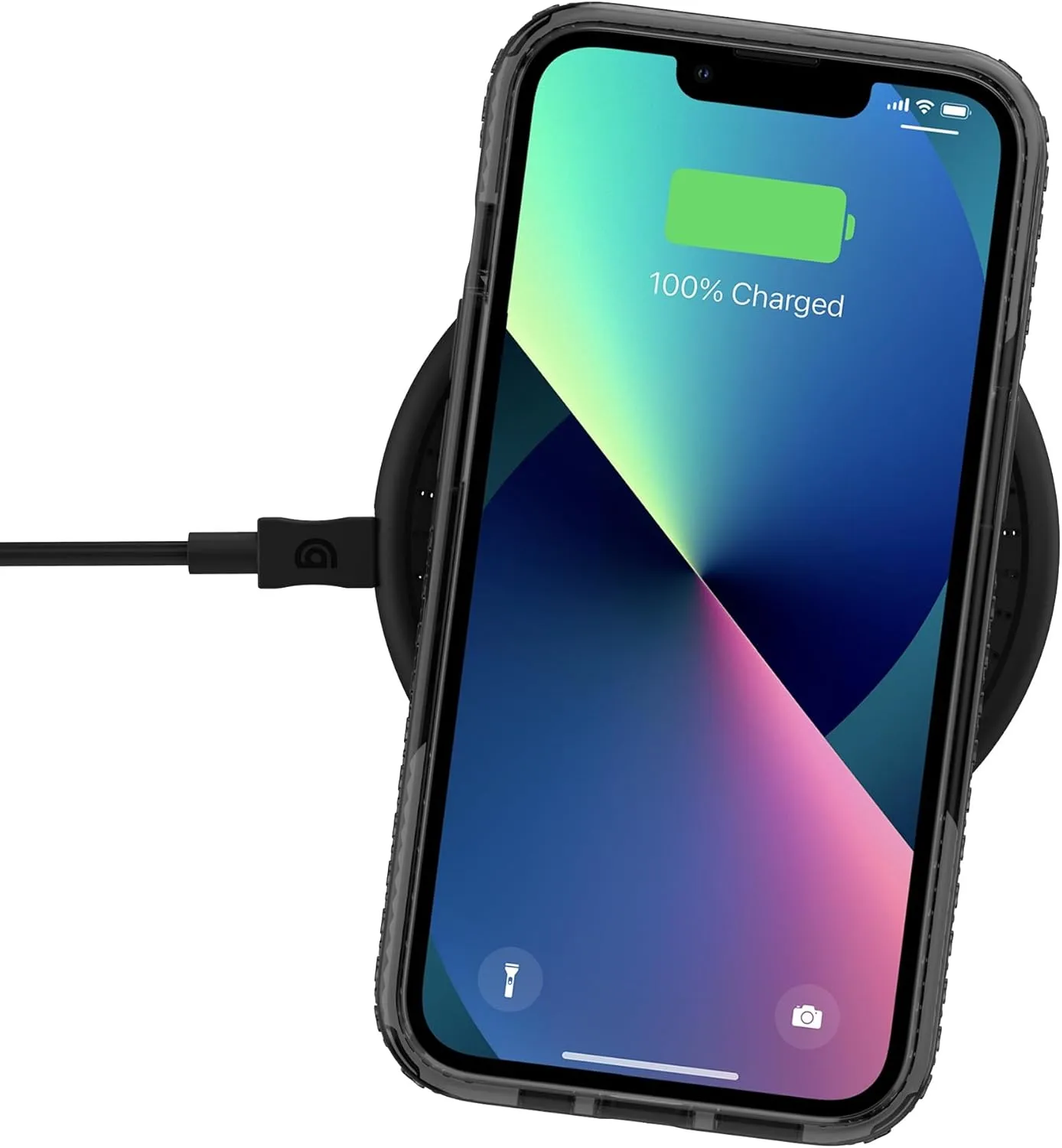 Incipio Grip Case for iPhone 13 – Slim Shockproof Protective Case with Anti-Slip Texture, Scratch-Resistant Finish, 14ft Drop Protection, Wireless Charging Compatible Black/Clear