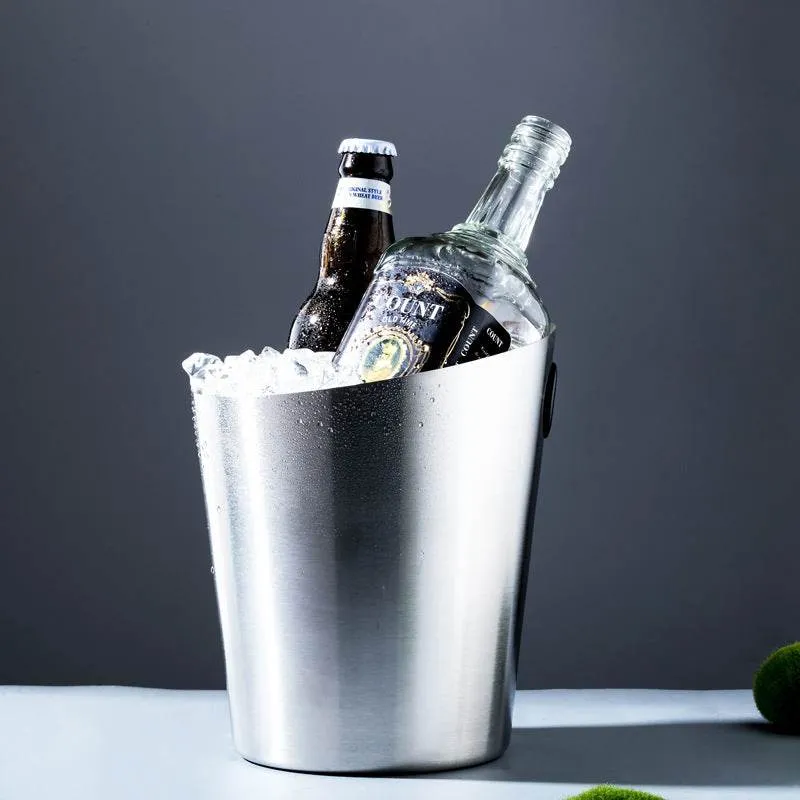 Inclined Stainless Steel Ice Bucket Ice Bucket Household Beer Bucket