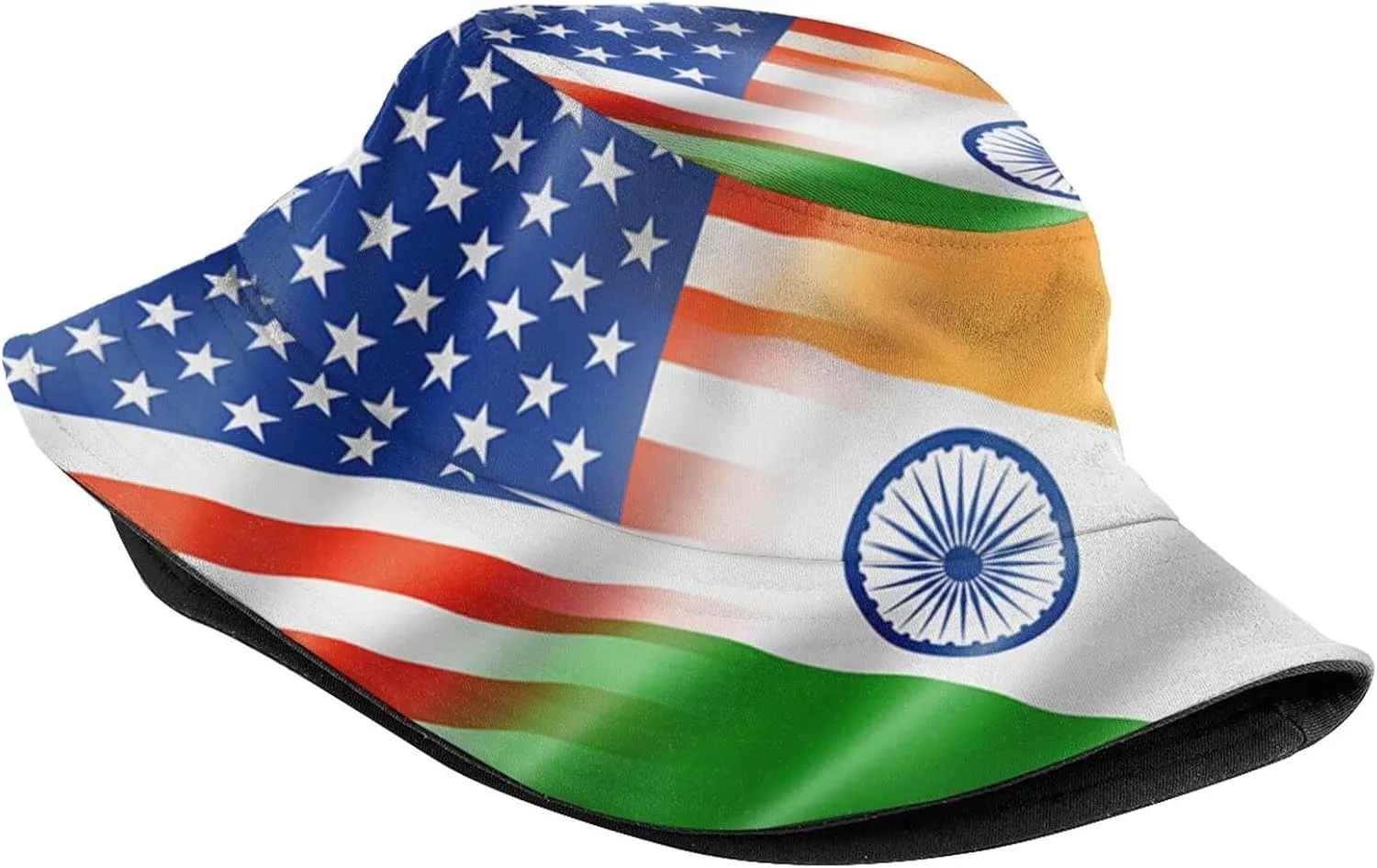 India Flag Indian Bucket Hat Packable Sun Protection Wide Brim Hats Outdoor Summer Travel Fisherman Hats for Men Women