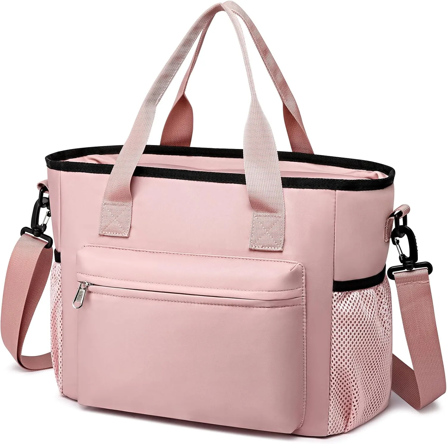 Insulated Lunch Box for Women Men Adults,Adjustable Shoulder Strap Reusable Lunch Bag for Office Work Picnic Camping Beach Outdoor Large Lunch Bag-Pink