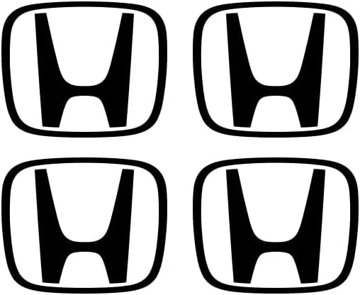 IPG Compatible with Accord Civic Element CRV CRZ JDM Center Cap Overlay Wheel Tire Decals Stickers (Logo: 2" / Center Cap:2.25") (4 Units) Personalize Your Vehicle (Solid Black)