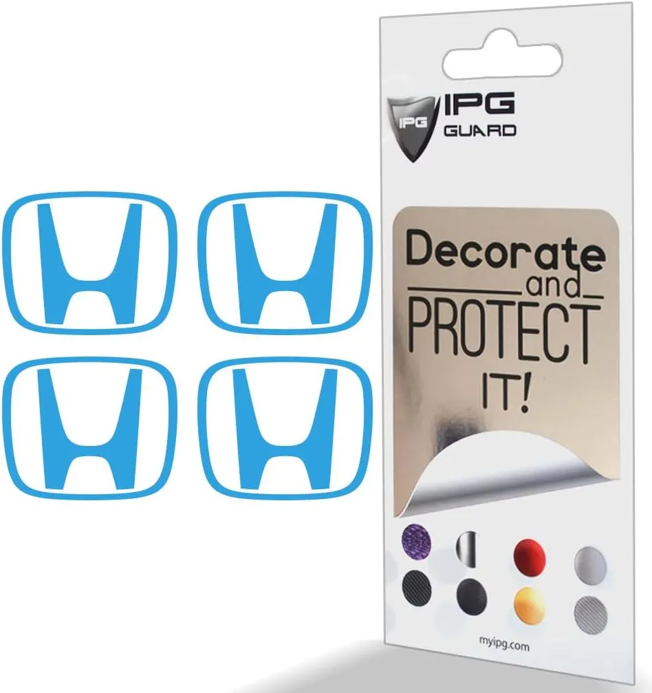 IPG Compatible with Crosstour Accord Element CRV CRZ Ridgeline Odyssey Pilot Logo Center Cap Overlay Wheel Tire Decals Stickers (Logo: 2.25" / Center Cap:2.75")(4 Units) (Light Blue)