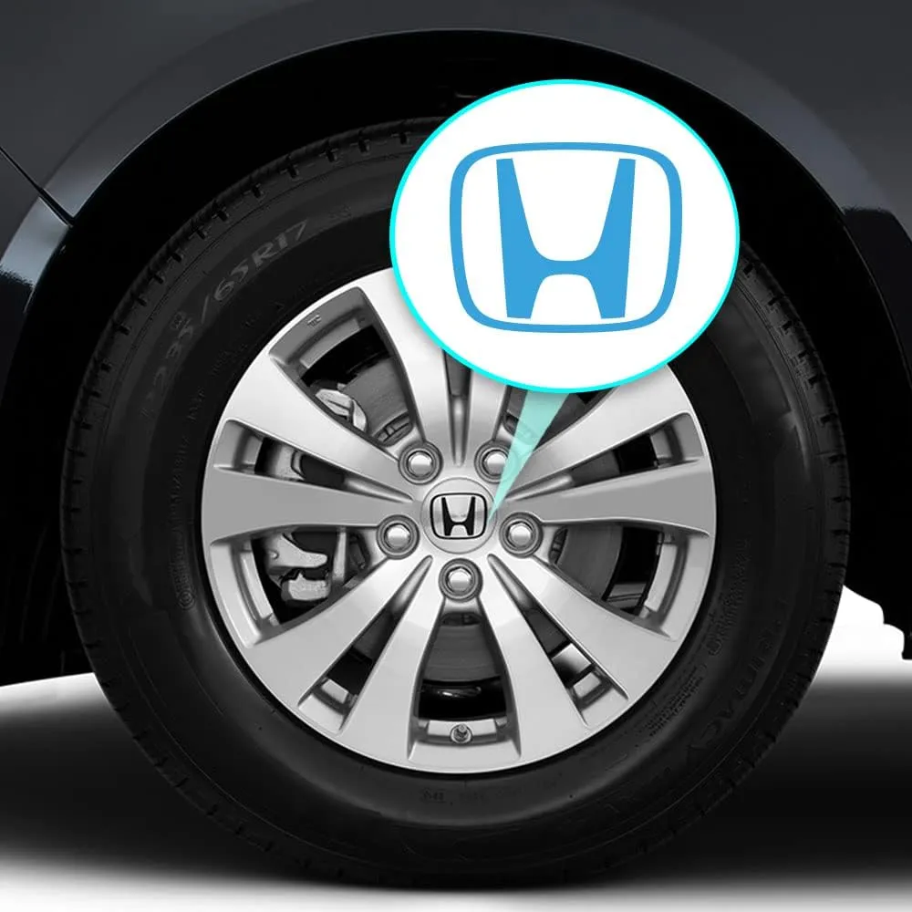 IPG Compatible with Crosstour Accord Element CRV CRZ Ridgeline Odyssey Pilot Logo Center Cap Overlay Wheel Tire Decals Stickers (Logo: 2.25" / Center Cap:2.75")(4 Units) (Light Blue)