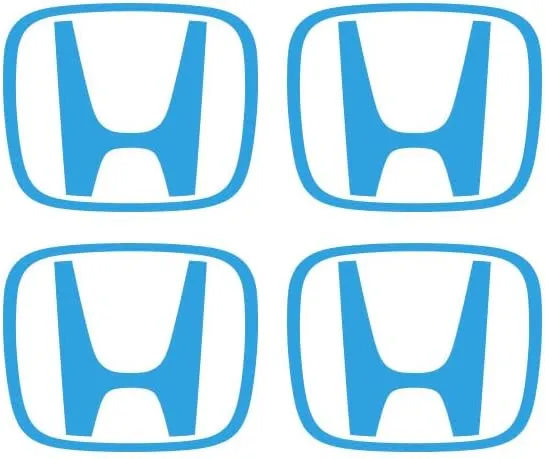 IPG Compatible with Crosstour Accord Element CRV CRZ Ridgeline Odyssey Pilot Logo Center Cap Overlay Wheel Tire Decals Stickers (Logo: 2.25" / Center Cap:2.75")(4 Units) (Light Blue)