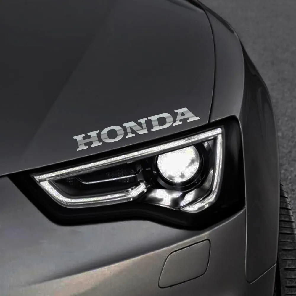 IPG Compatible with Honda Logo Letter 6" Vinyl Decal Sticker (2 Units) Carbon Fiber Cover Wrap Skin Do it Yourself Stickers Set Personalize Your Vehicle (Silver Chrome)