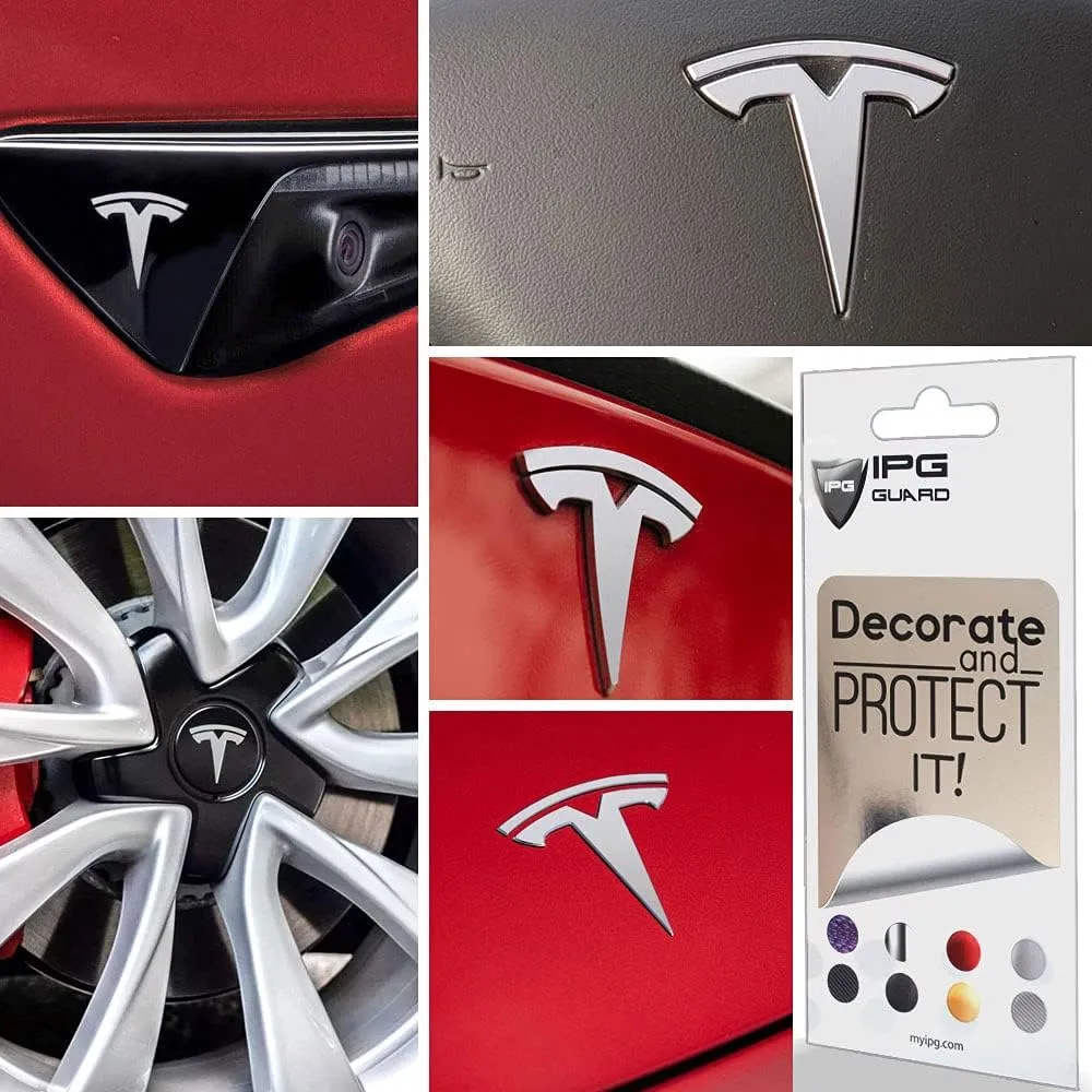 IPG Compatible with Tesla Model 3 Decal (9 Logo Set) Stickers Set Personalize Your Vehicle