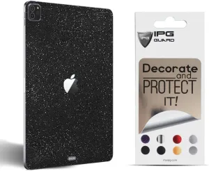 IPG Decal for IPAD Decorative Carbon Fiber Vinyl Back Protector Anti Scratch Skin Guard - 3D Surface - Bubble -Free Easy to Install (Black Glitter, iPad Pro (2nd Gen))