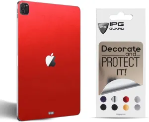 IPG Decal for IPAD Decorative Carbon Fiber Vinyl Back Protector Anti Scratch Skin Guard - 3D Surface - Bubble -Free Easy to Install (Red Pearl, iPad Pro (2nd Gen))