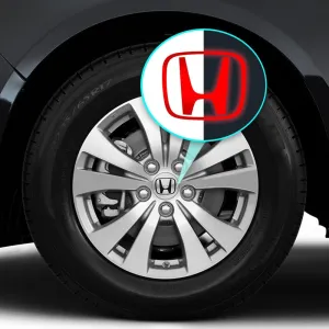 IPG Decal Made for Civic Accord CRV VTEC Si Logo Cap Inner or Outer Stckers Dcals (Center Cap:2.25") (4 Units) (Reflective Series - Red, Inner Logo)