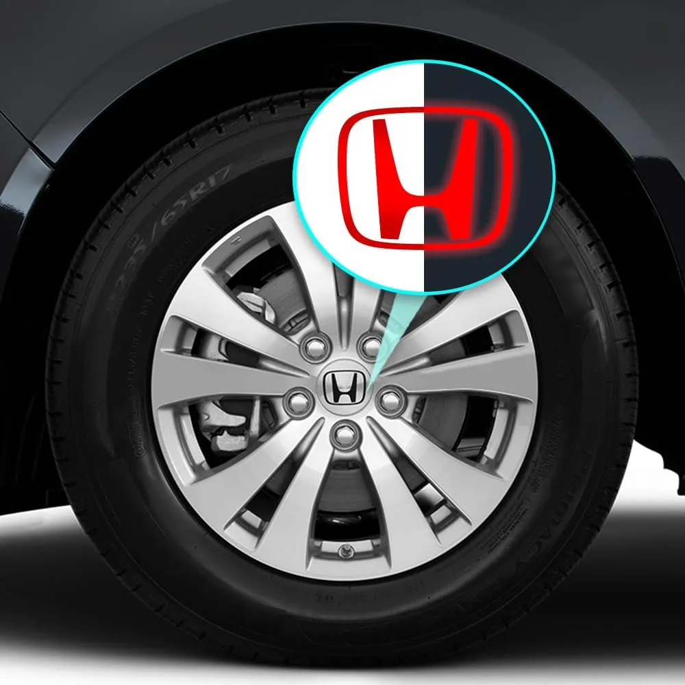 IPG Decal Made for Civic Accord CRV VTEC Si Logo Cap Inner or Outer Stckers Dcals (Center Cap:2.25") (4 Units) (Reflective Series - Red, Inner Logo)