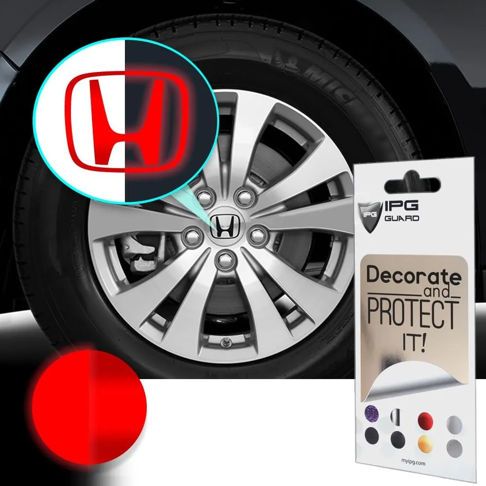 IPG Decal Made for Civic Accord CRV VTEC Si Logo Cap Inner or Outer Stckers Dcals (Center Cap:2.25") (4 Units) (Reflective Series - Red, Inner Logo)
