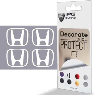 IPG Decal Made for Crosstour Accord Element CRV CRZ Ridgeline Odyssey Pilot Logo Center Cap Overlay Wheel Tire Decals Stickers (Logo: 2.25" / Center Cap:2.75")(4 Units) (Gloss White)