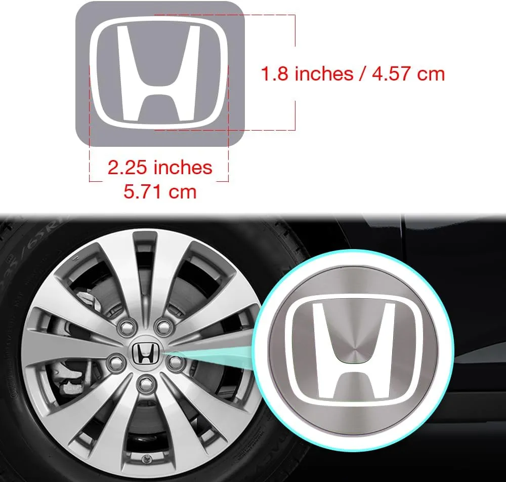 IPG Decal Made for Crosstour Accord Element CRV CRZ Ridgeline Odyssey Pilot Logo Center Cap Overlay Wheel Tire Decals Stickers (Logo: 2.25" / Center Cap:2.75")(4 Units) (Gloss White)
