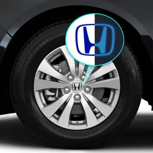 IPG Decal Made for Crosstour Accord Element CRV CRZ Ridgeline Odyssey Pilot Logo Center Cap Overlay Wheel Tire Decals Stickers (Logo: 2.25" / Center Cap:2.75")(4 Units) (Reflective Blue)