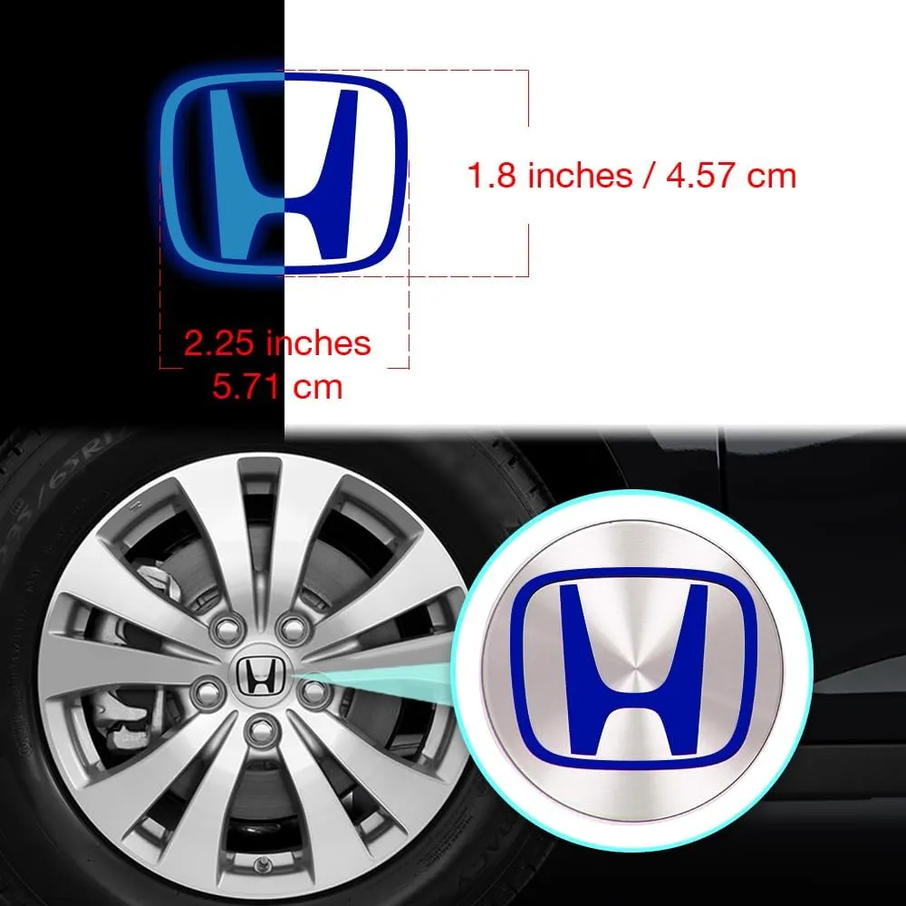 IPG Decal Made for Crosstour Accord Element CRV CRZ Ridgeline Odyssey Pilot Logo Center Cap Overlay Wheel Tire Decals Stickers (Logo: 2.25" / Center Cap:2.75")(4 Units) (Reflective Blue)