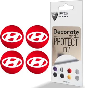 IPG Decal Made for Hyundai 2011-23 Sonata/Azera/Santa Fe (2.16" Decal - 2.31" Center Cap) Outside of Logo Outer Stickers (4 Units) (Pearl Red)