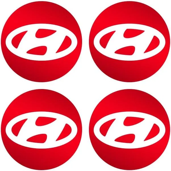 IPG Decal Made for Hyundai 2011-23 Sonata/Azera/Santa Fe (2.16" Decal - 2.31" Center Cap) Outside of Logo Outer Stickers (4 Units) (Pearl Red)
