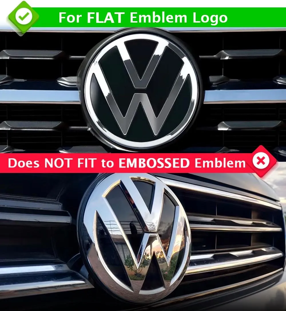 IPG Decal Made for Volkswagen 2021 Passat Polo Tiguan Golf Rear/Front Emblem Logo Decals Stickers Set (4 Units) (Pearl Red)